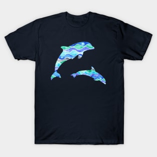 Ocean Dolphin Pattern T-Shirt